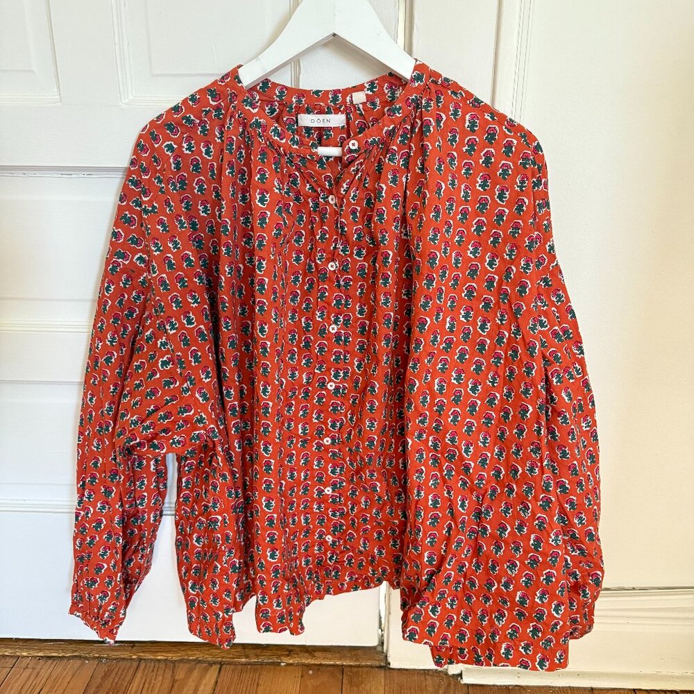 Doen Jane Blouse Calico Canyons Bloom Red XXL